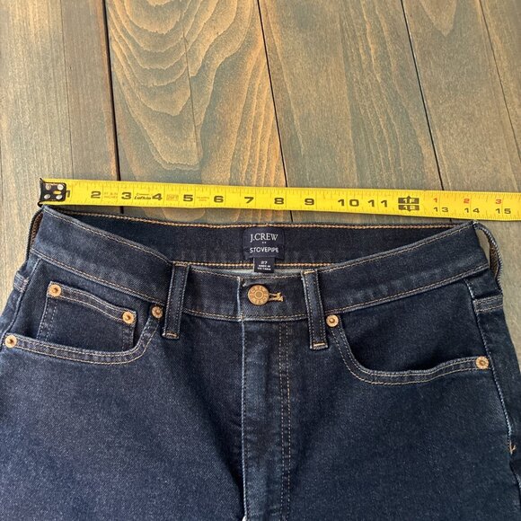 J Crew High-rise Stovepipe Dark Wash Jeans in Signature Stretch+ - Size 27 (Y8) - Picture 6 of 10